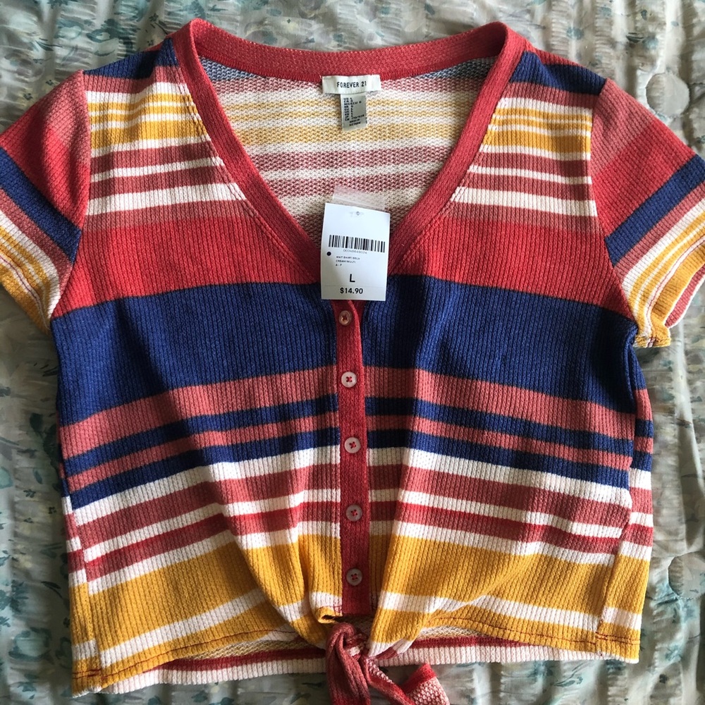 Forever 21 striped crop top